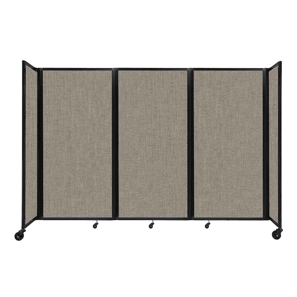 Room Divider 360 Folding Portable Partition 8'6" x 6' Warm Pebble Fabric